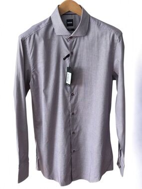 NWT BOSS Hugo Boss Hank Slim Fit Stretch Shirt 16.5 42